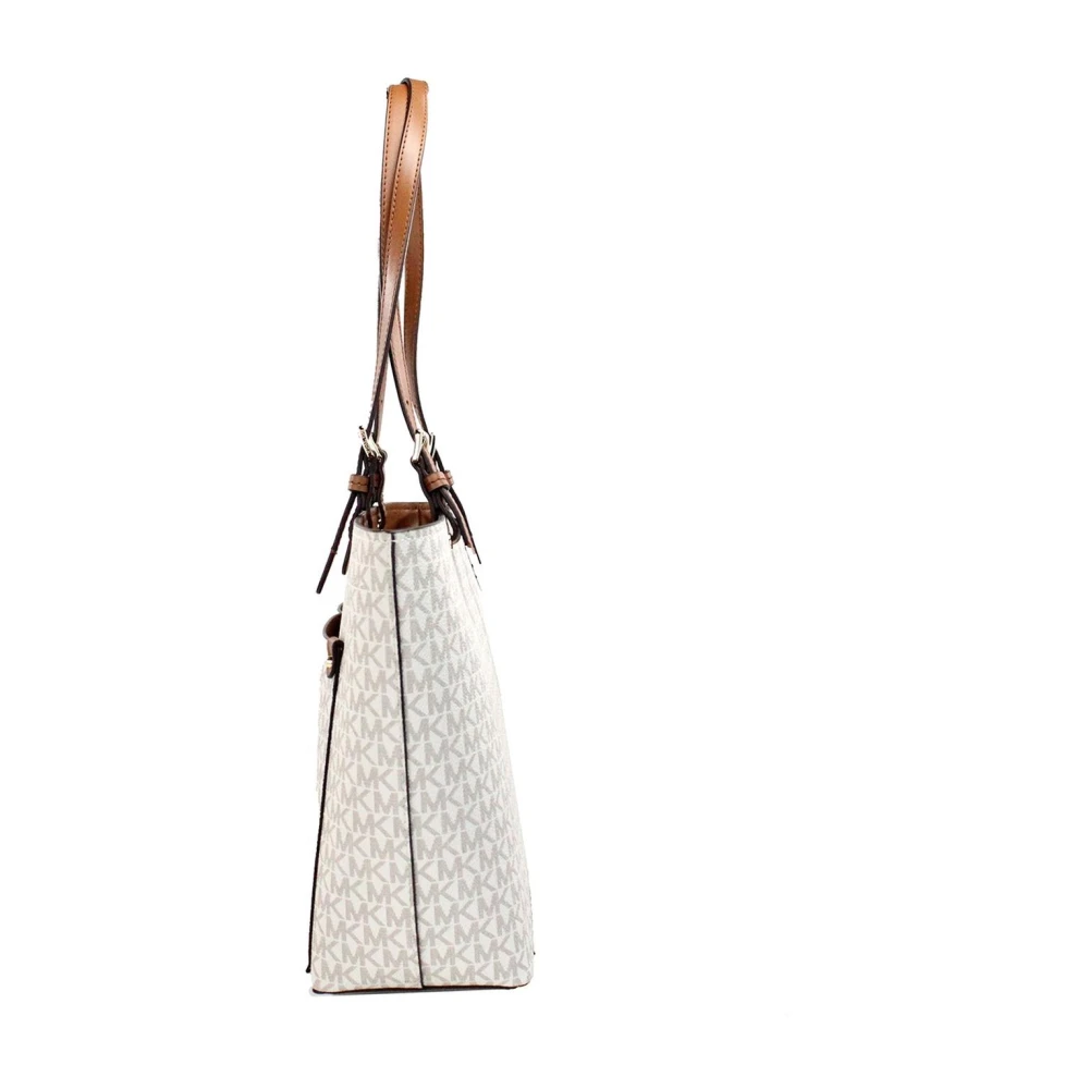 Michael Kors Jet Set Medium Double Pocket Tote Handtas Beige Dames