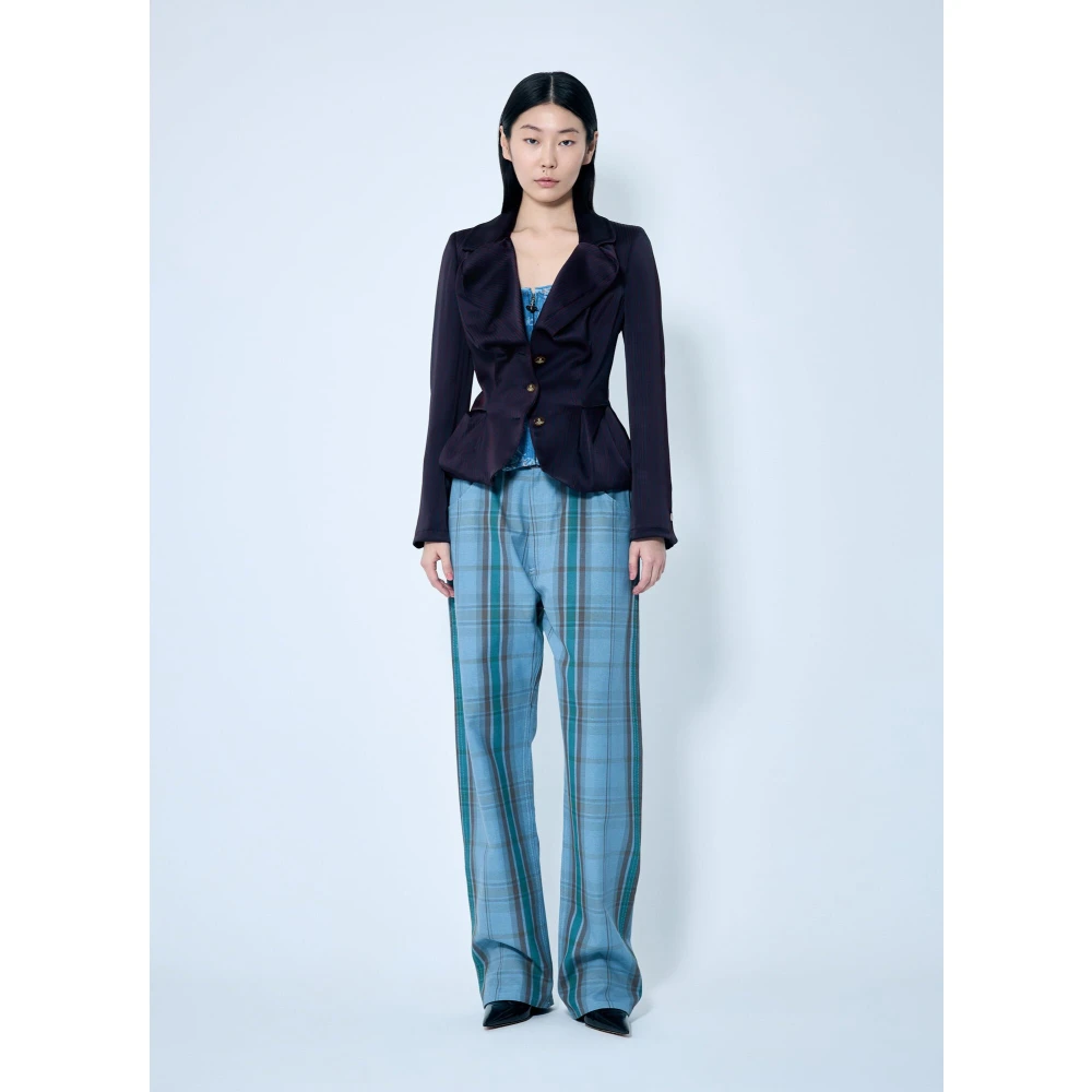 Vivienne Westwood Gestreepte Jacquard Getailleerde Blazer Purple Dames