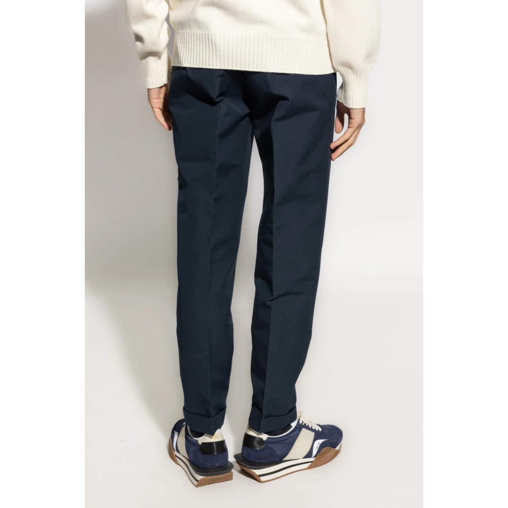 Tom Ford Katoenen broek met opgerolde pijpen Blue Heren
