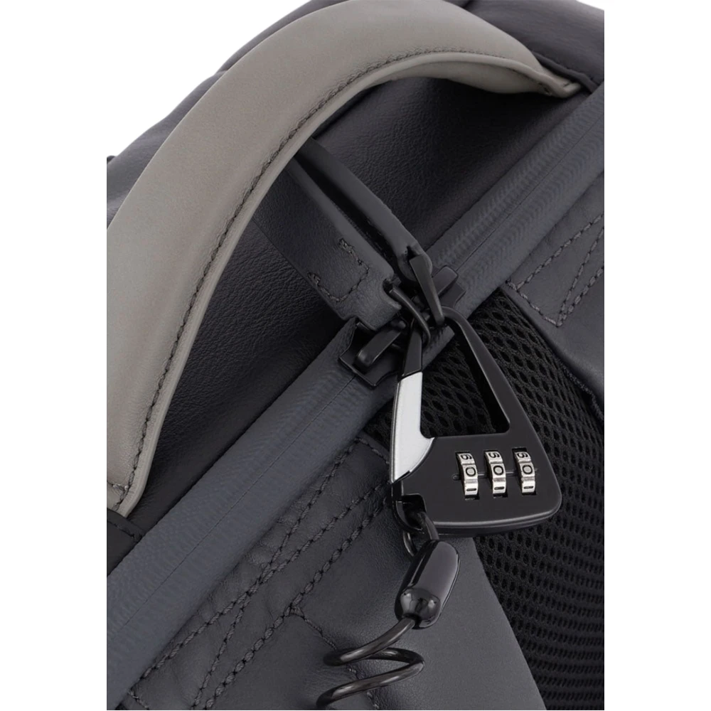 Piquadro Grijze rugzak met anti-diefstal functies Gray Unisex