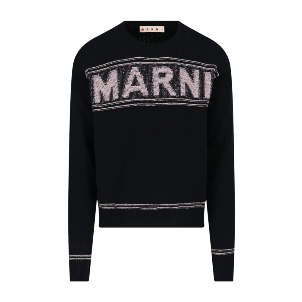 Marni Iconische Monogram Wollen Trui Black Heren