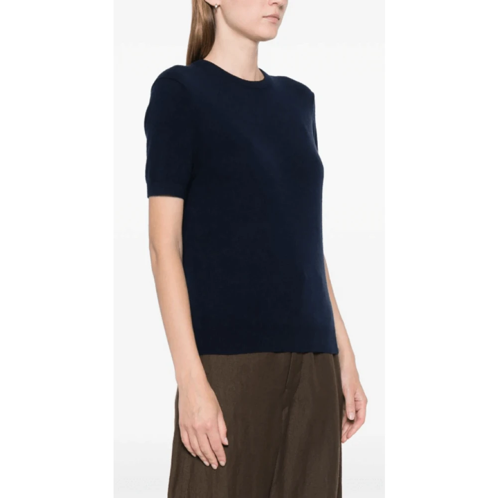 Khaite Navy Blue Cashmere Crew Neck Sweater Blue Dames