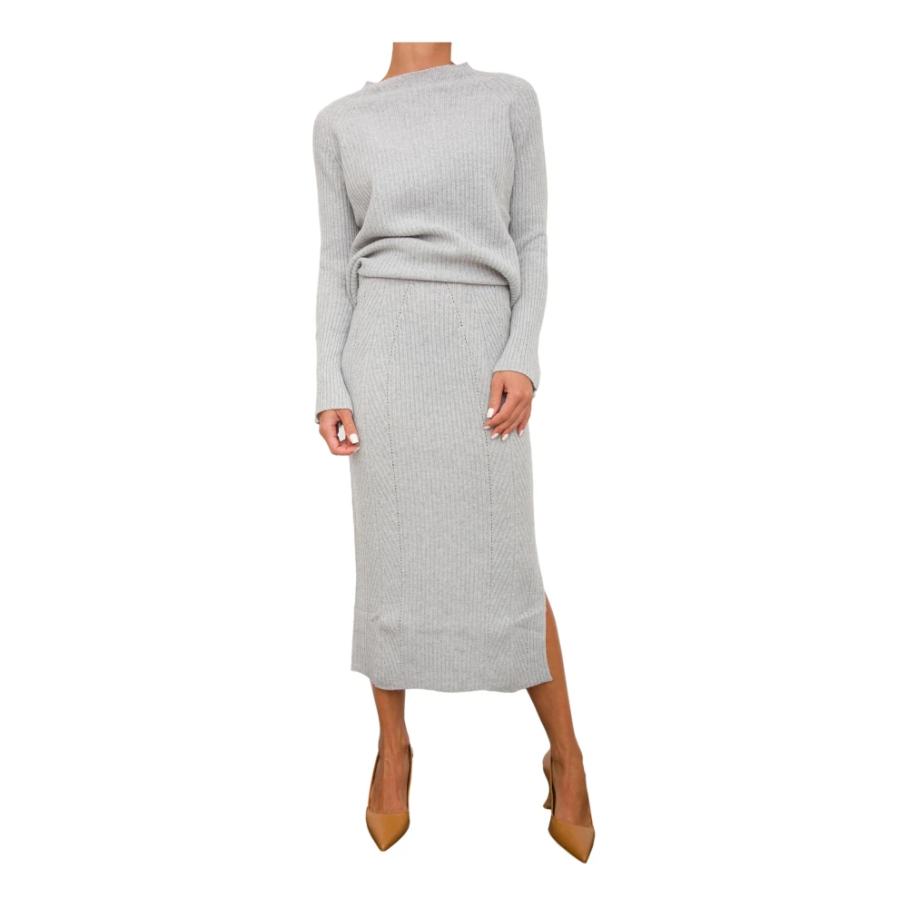 Twinset Grijze Geplooide Rok Gray Dames