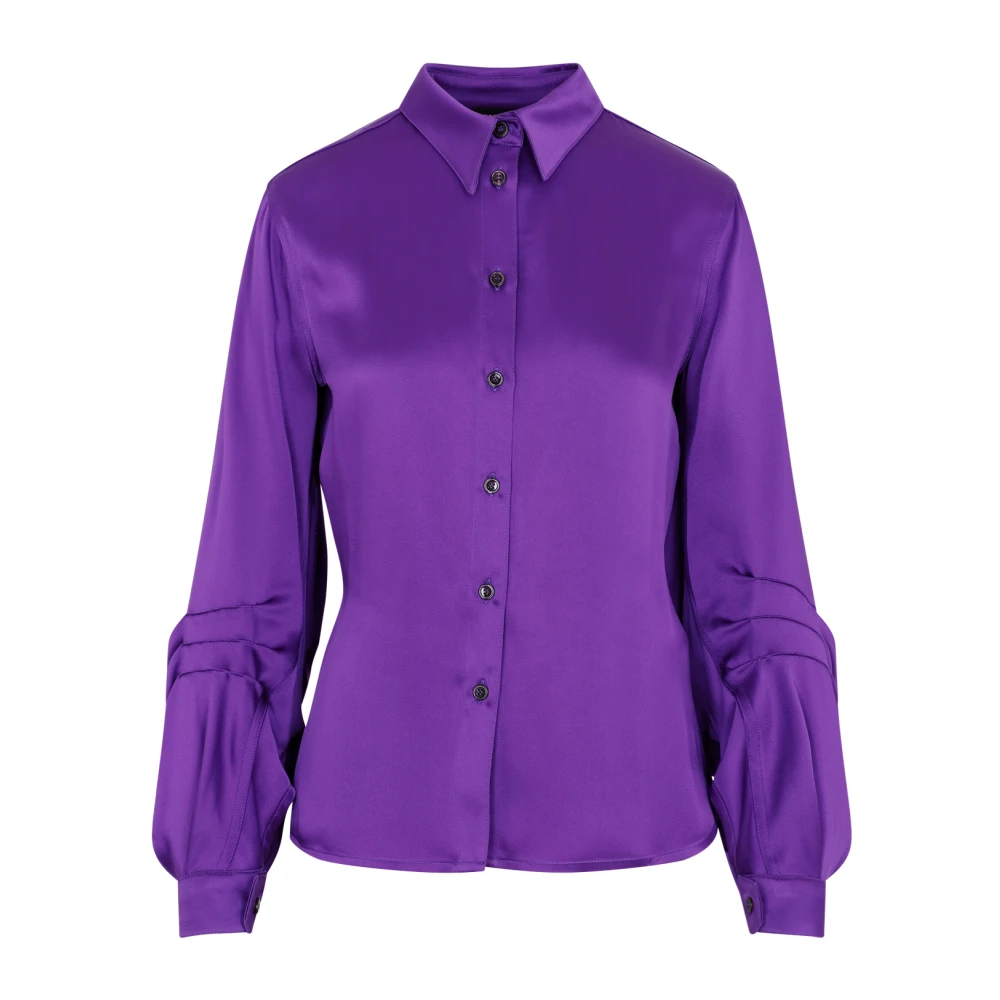 Tom Ford Paarse Ballonmouw Shirt Purple Dames
