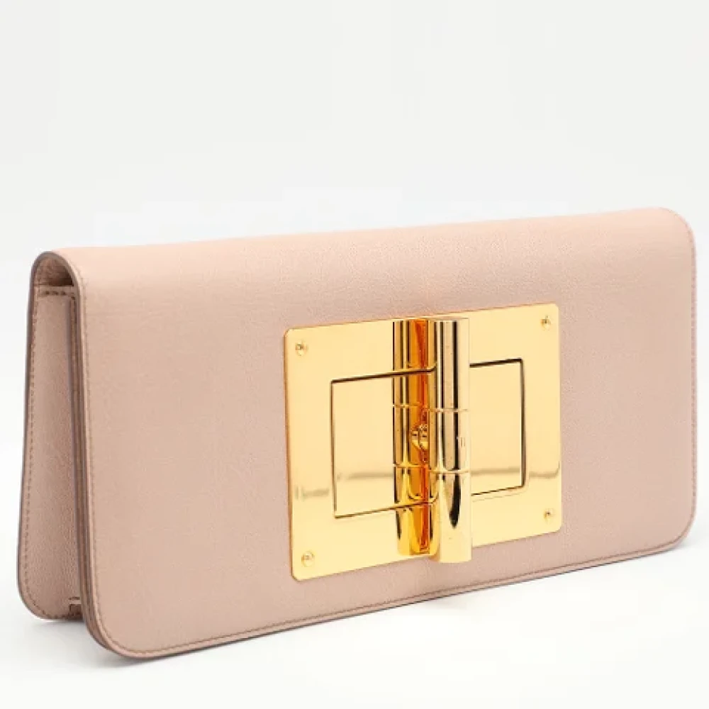 Tom Ford Pre-owned Leather wallets Beige Dames