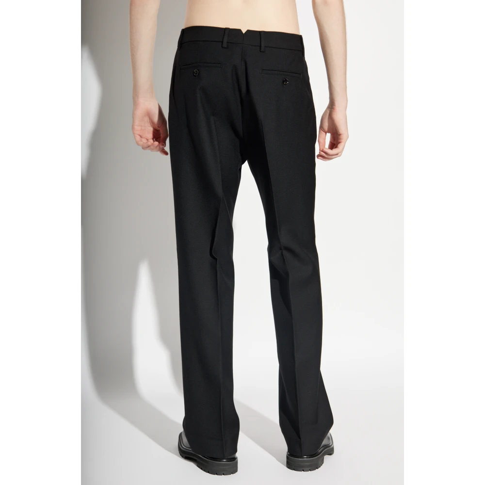 Ami Paris Wollen broek met vouw Black Heren