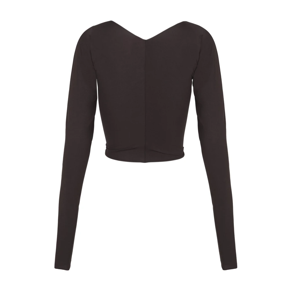 Cortana V-hals Cupro Stretch Top Black Dames