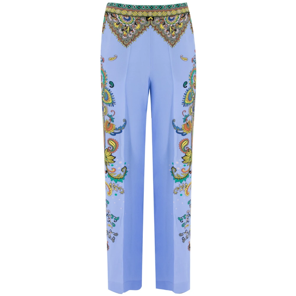 Etro Women's Multicolor Silk Palazzo Trousers With Paisley Print - Wide Trousers - Xs - Trousers