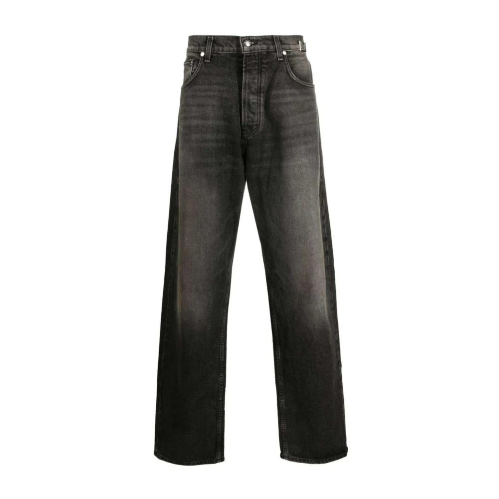 Rhude Wijde Zwarte Denim Jeans Black Heren