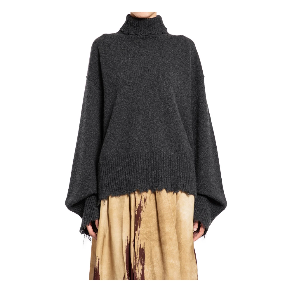 UMA Wang Donkergrijze High Neck Top Gray Dames