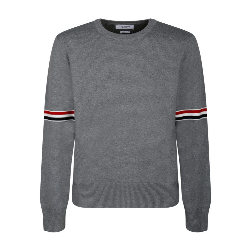 Thom Browne Milano Stripe Pullover Sweater Gray Heren