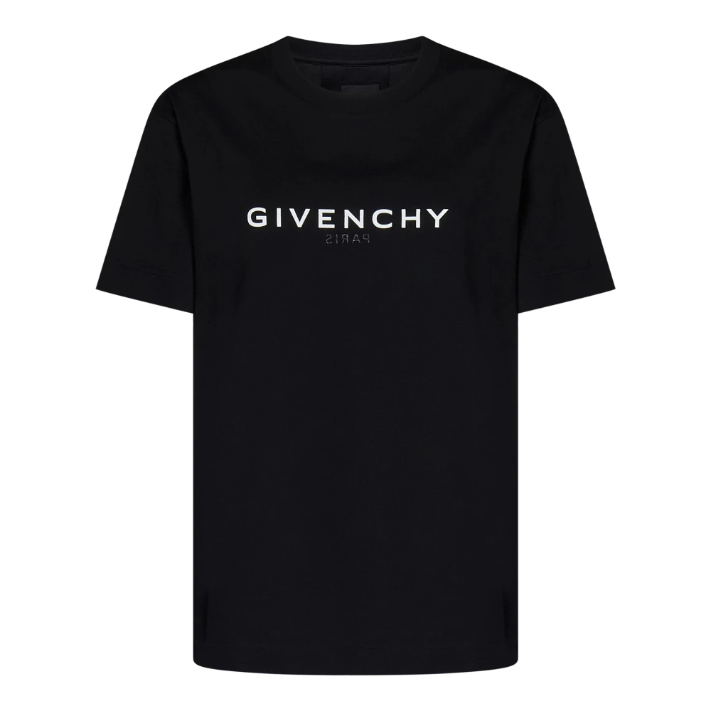Givenchy Zwart T-shirt met handtekeningprint Black Dames