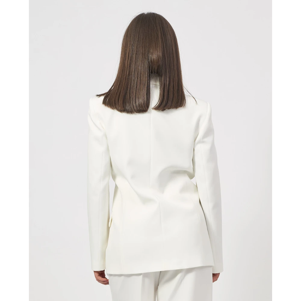 Gaëlle Paris Witte jas met gouden accessoires White Dames