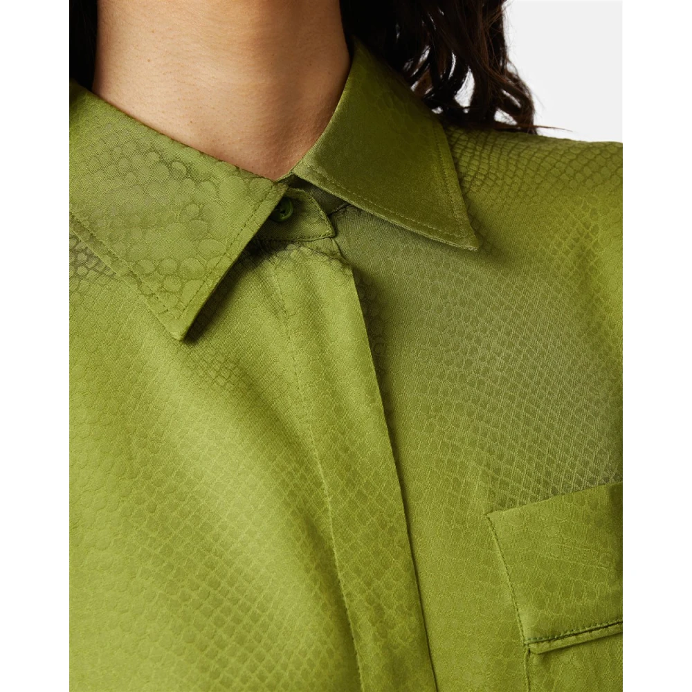 Iceberg Slang Ontwerp Jacquard Viscose Shirt Green Dames