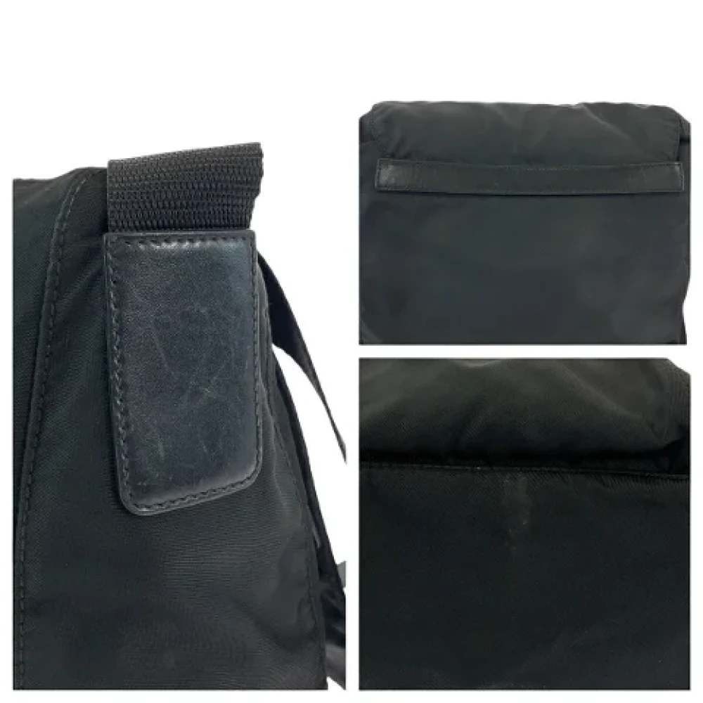 Prada Vintage Pre-owned Canvas crossbody-bags Black Dames