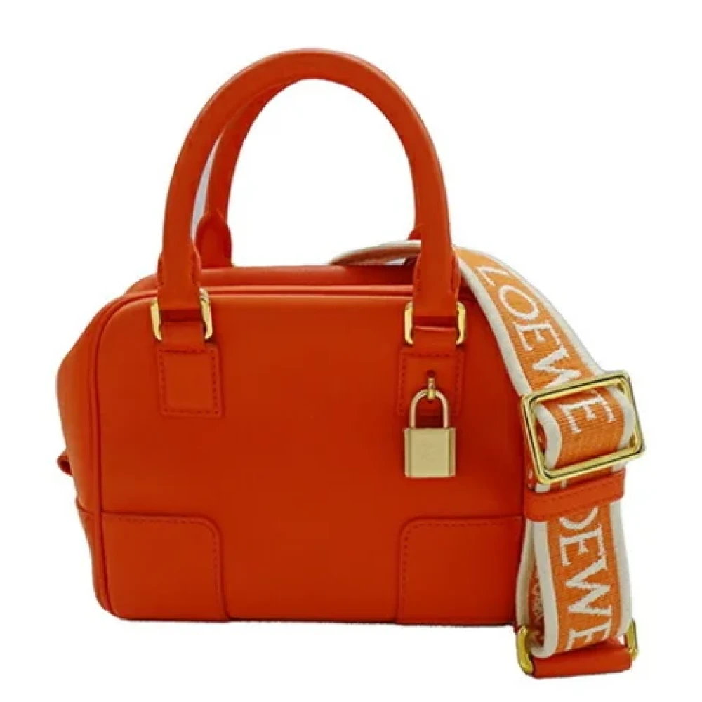 Loewe Pre-owned Leather handbags Orange Dames