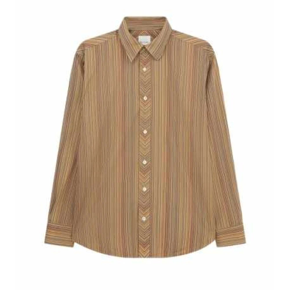 Paul Smith Saffraan Bayadère Gestreept Overhemd Modern Stijl Multicolor Heren