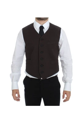Elegant Brun Bomullsblandningsväst