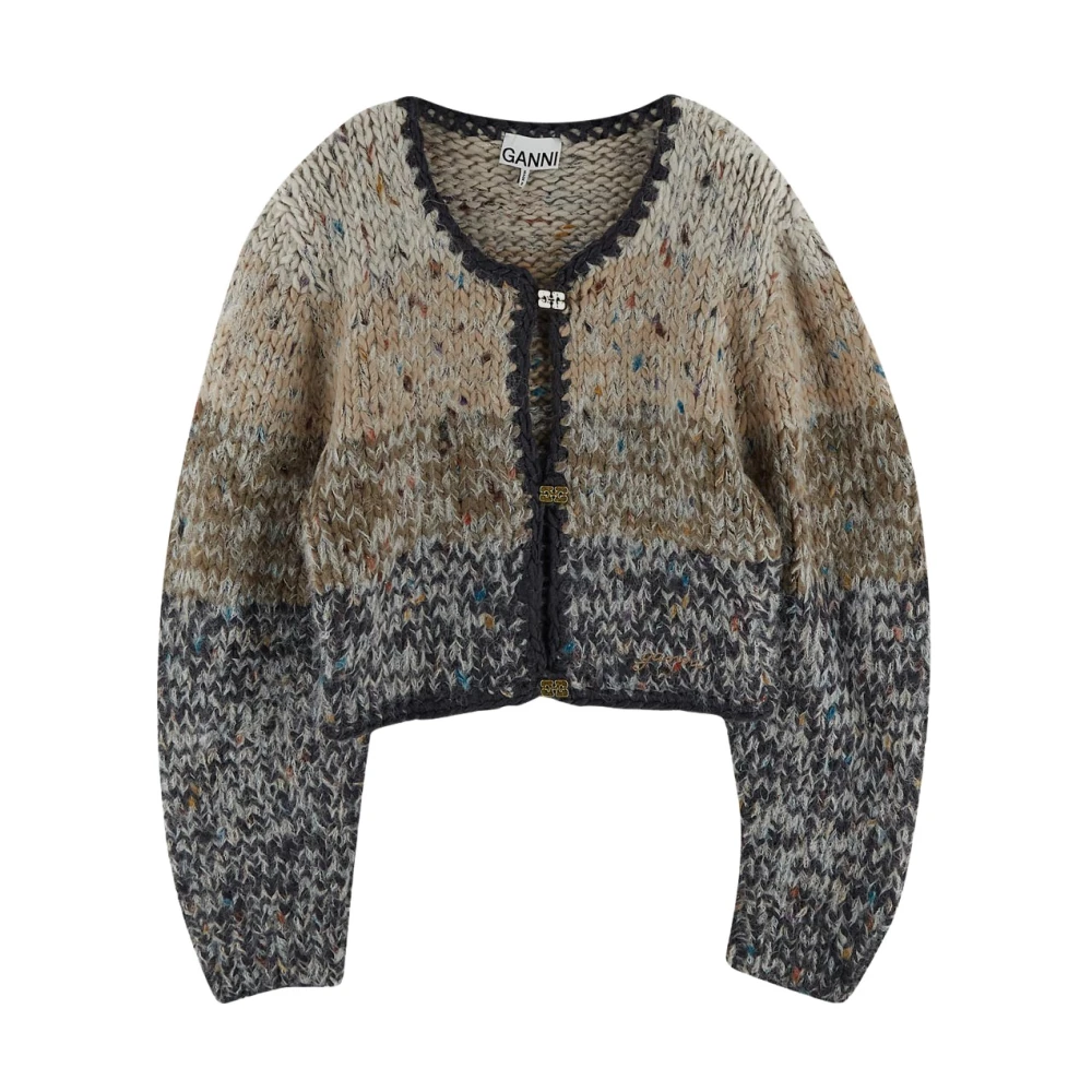 Ganni Gezellige Wol Cardigan Sweater Multicolor Dames