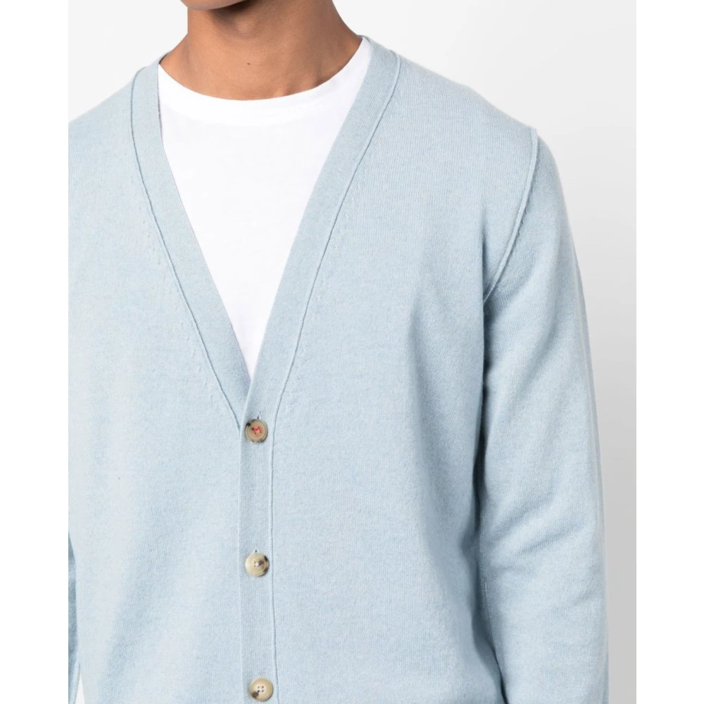 Maison Margiela Lichtblauwe Cardigan Sweater Blue Heren