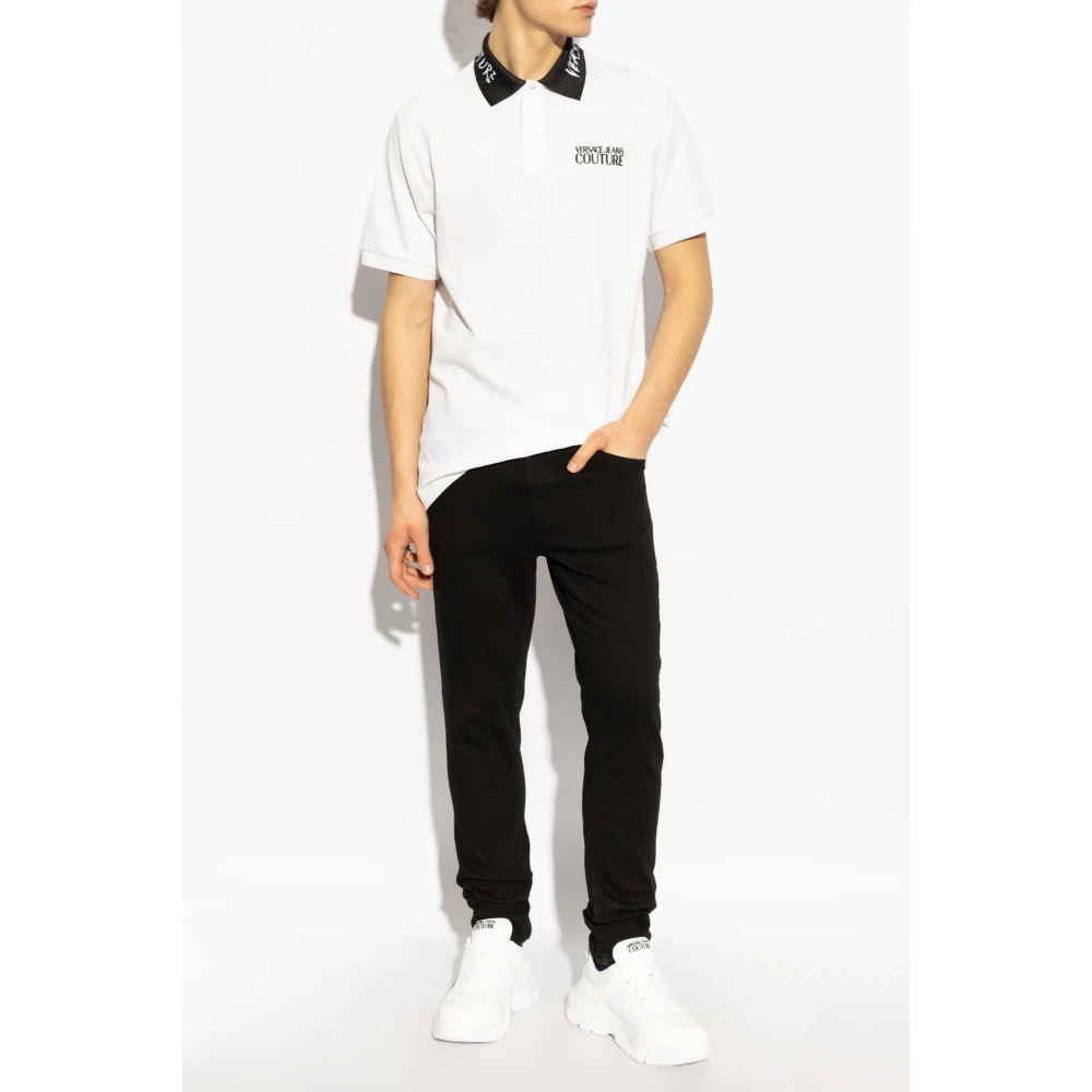 Versace Jeans Couture Polo met bedrukt logo White Heren