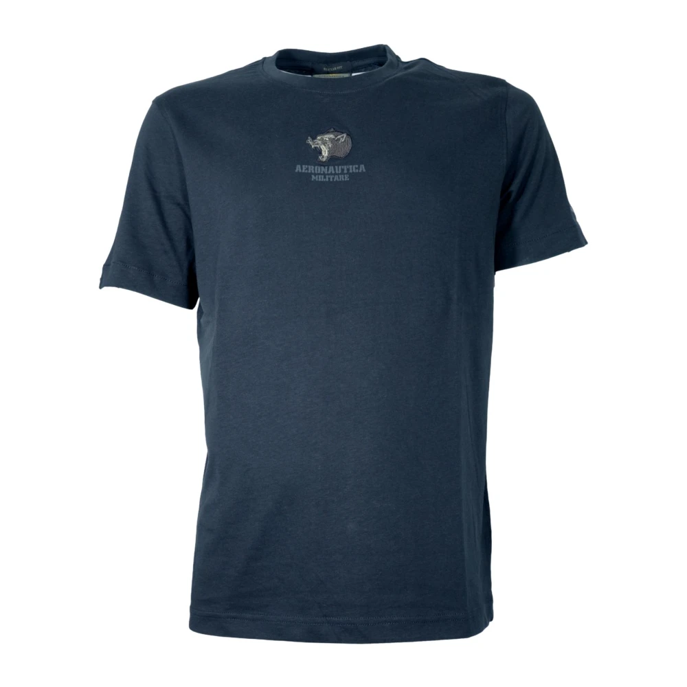 Aeronautica Militare Hombre Azul - Camiseta De Algodón Cuello Redondo Para - Tops - M - Camiseta De Algodón Cuello Redondo Para