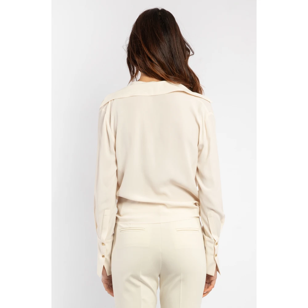 pinko Zijden blend blouse met gedrapeerd volume Pink Dames