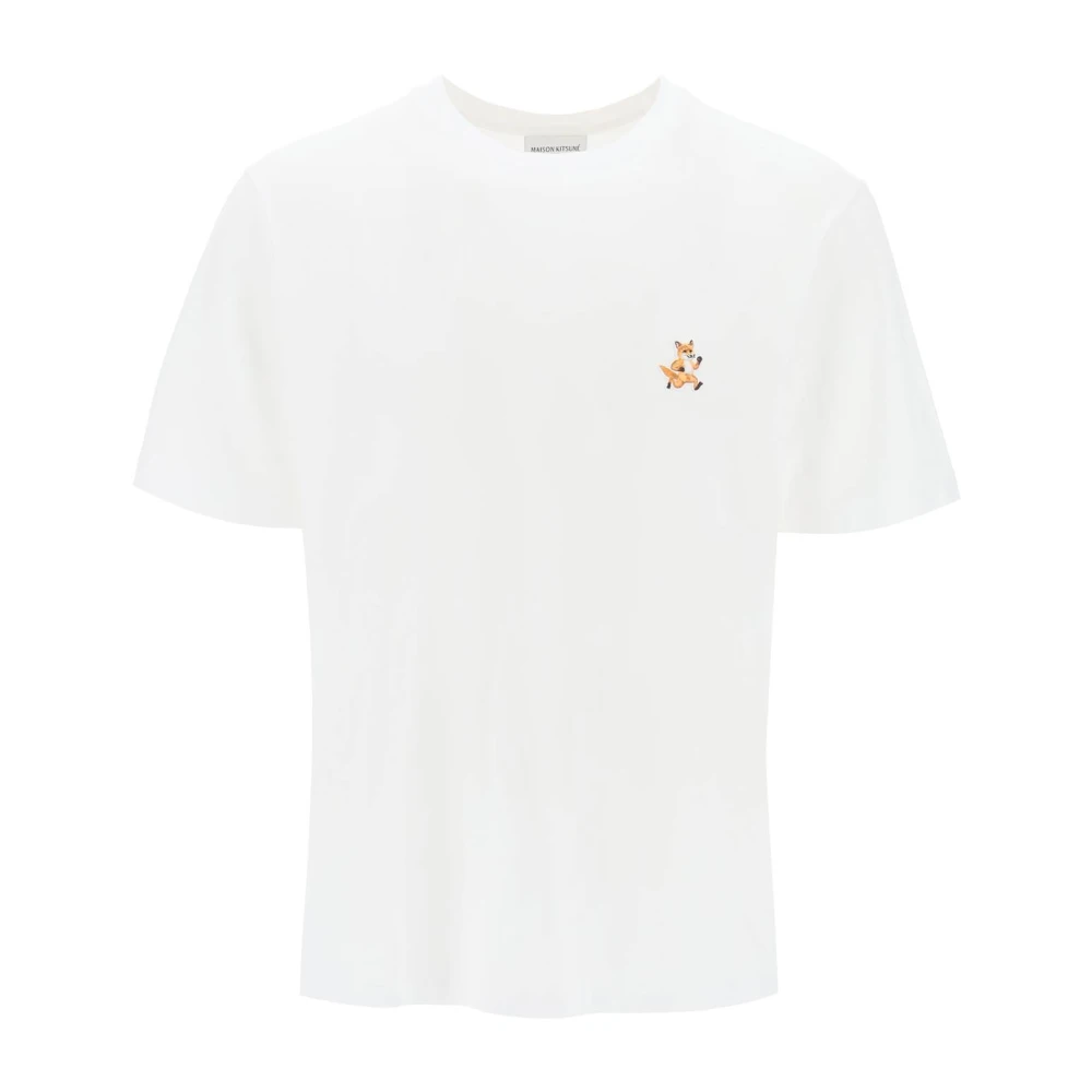 Maison Kitsuné Speedy Fox Geborduurd T-shirt White Heren