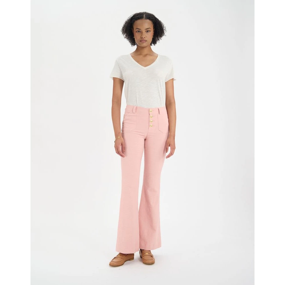 Ines De La Fressange Paris Charlotte katoenen broek Pink Dames