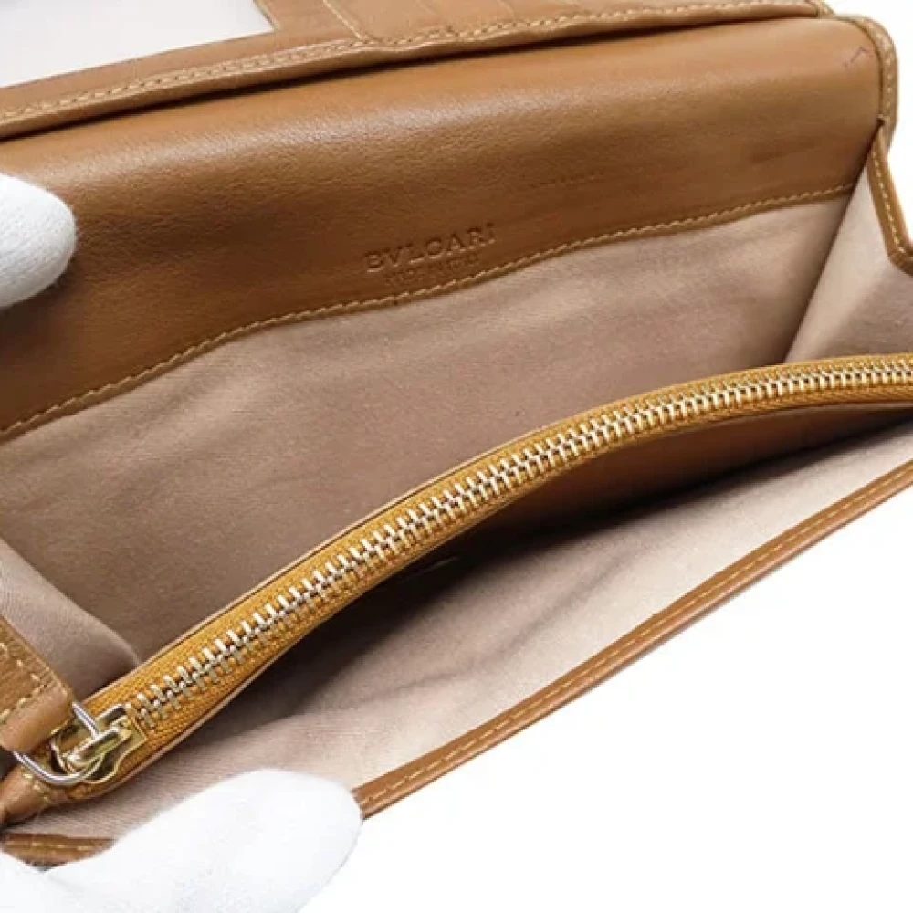 Bvlgari Vintage Pre-owned Leather wallets Brown Dames