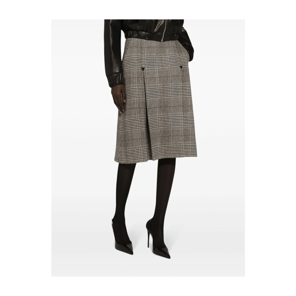 Dolce & Gabbana Geruite Tartan Rok Gray Dames