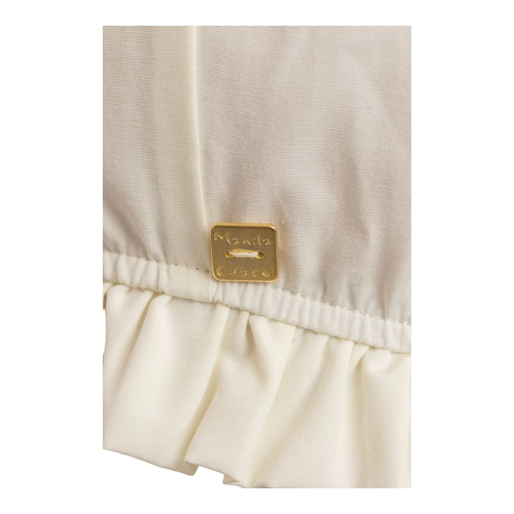 Manila Grace Stijlvolle Blouse voor Vrouwen White Dames