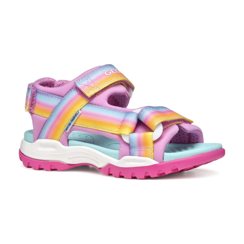 Geox Girls Multicolor Kids Sandals, 35 Eu, Pink Kids Sandals Borealis Style