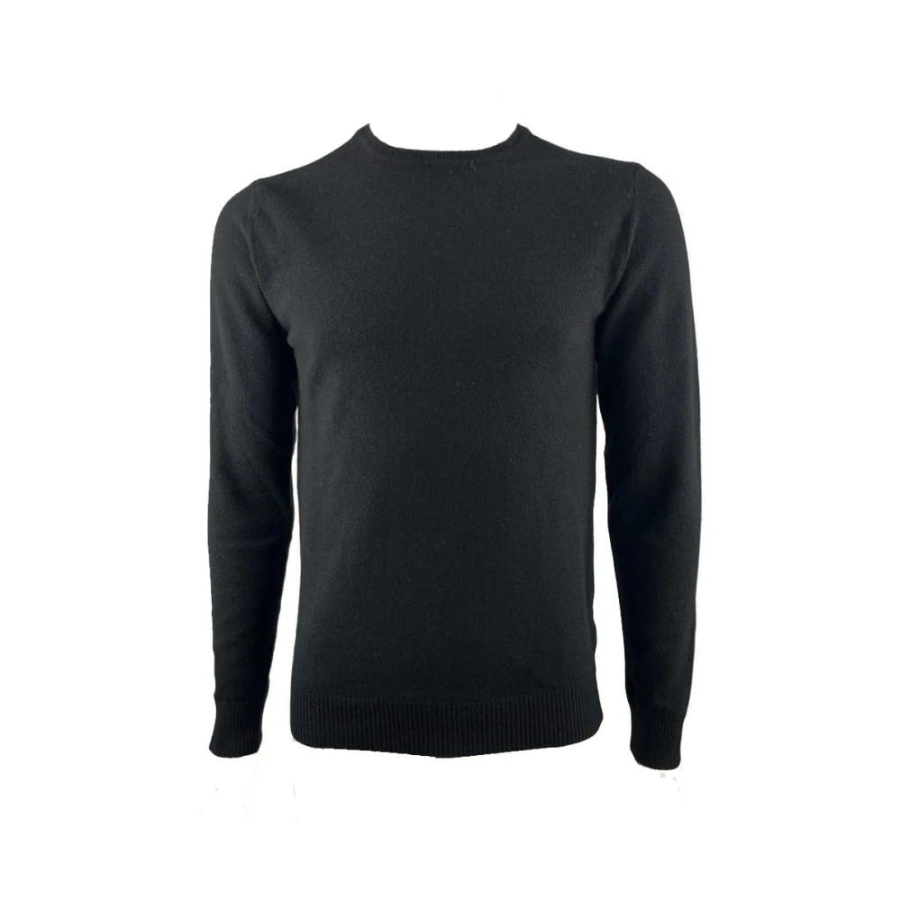 Daniele Fiesoli Ronde Hals Gebreid 90% Wol Kasjmier Black Heren