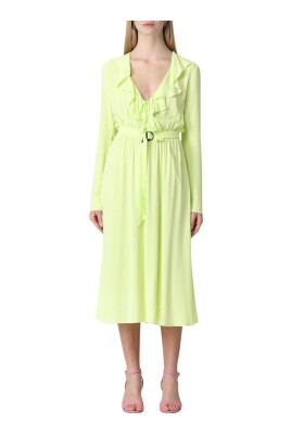 vibrant-lime-ruffle-midi-dress