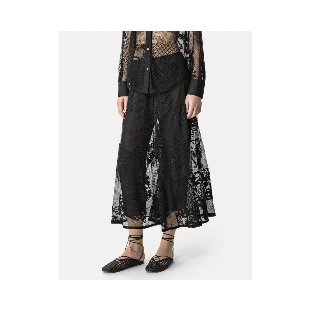Forte Kant Patchwork Culotte Broek Black Dames