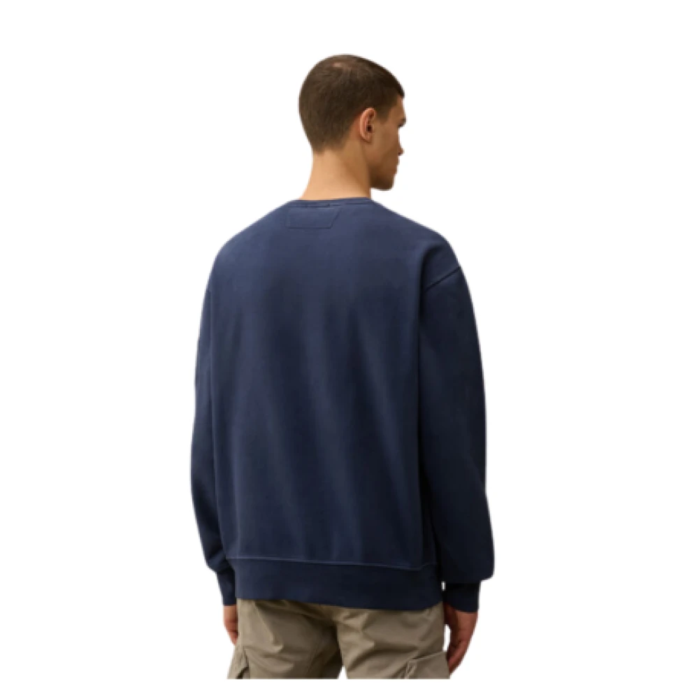 C.P. Company Diagonaal Fleece Sweatshirt Blue Heren