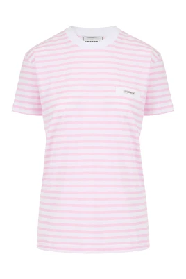 Randig T-shirt i bomullsjersey