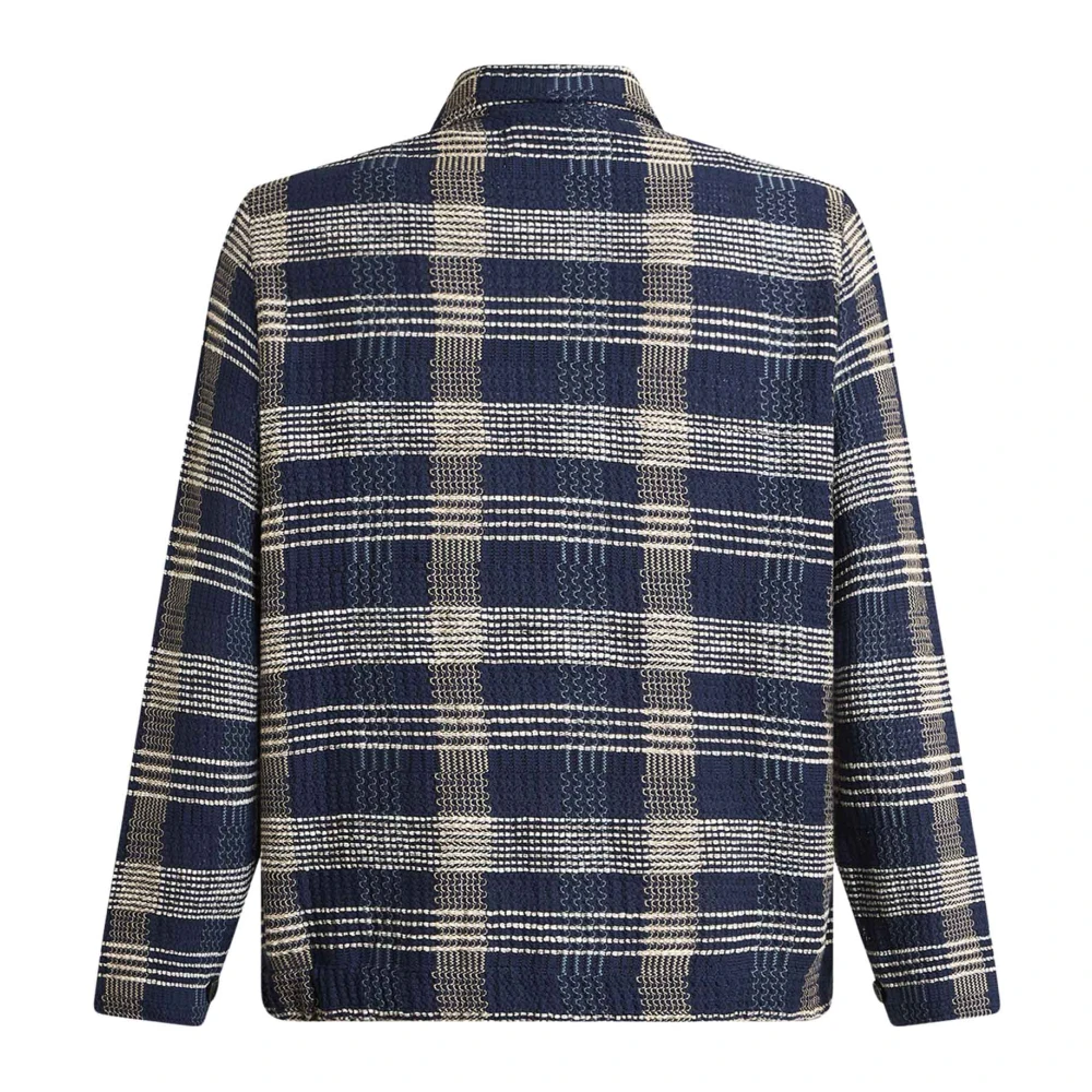 ETRO Blauw geruite katoen-linnen overhemd Multicolor Heren