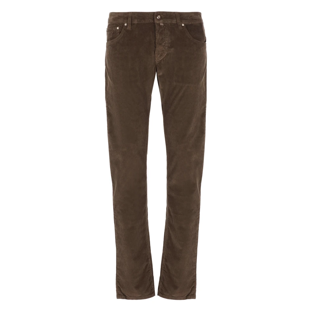 Jacob Cohën Bruine katoenen jeans met ribfluweel patroon Brown Heren