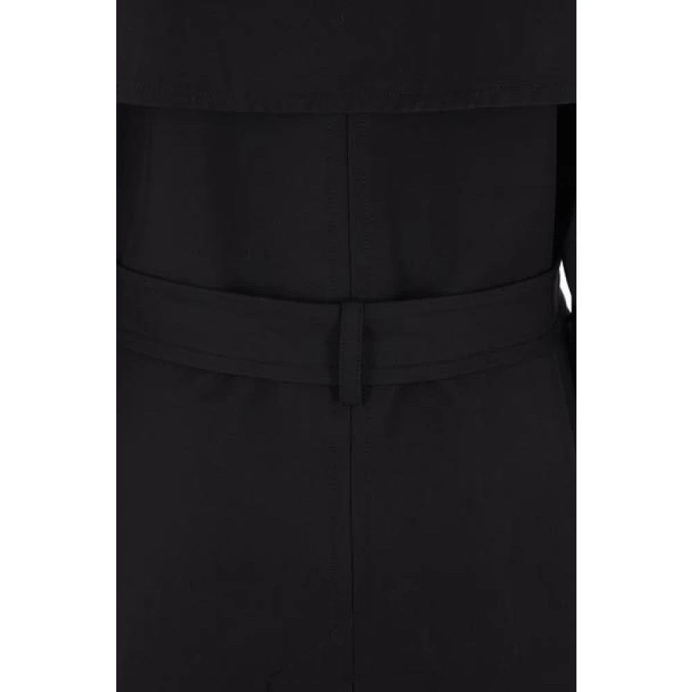Balenciaga Zwarte Oversized Double-Breasted Trenchcoat Black Dames