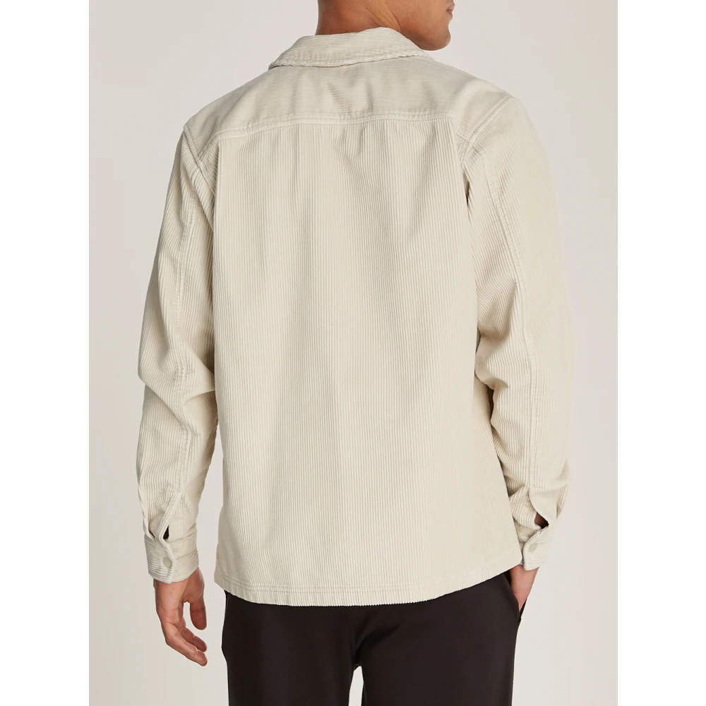 Calvin Klein Ribfluwelen Overshirt Grijs Beige Heren