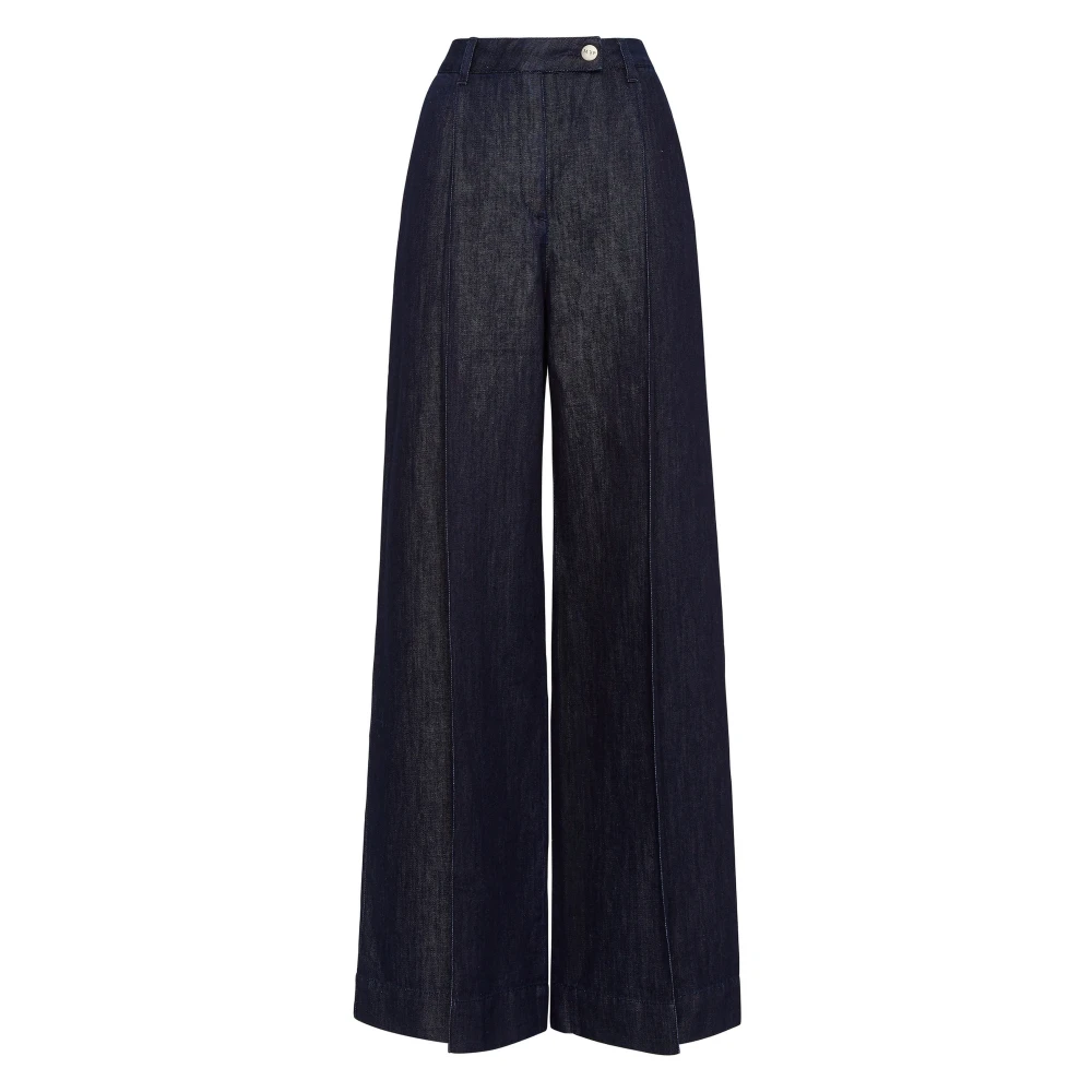 MVP wardrobe Denim Broek Zachte Pasvorm Aansluitend Model Blue Dames