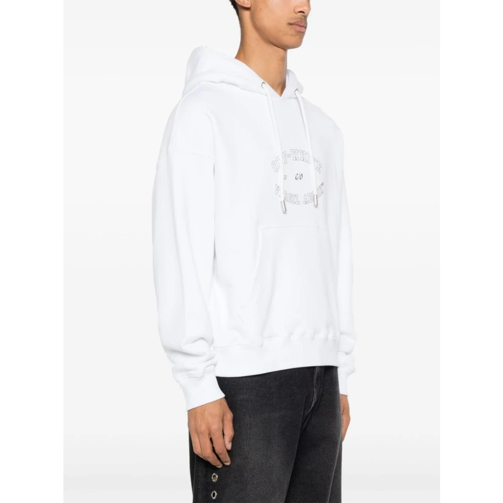 Off White Witte hoodie met gedeeld logo print White Heren