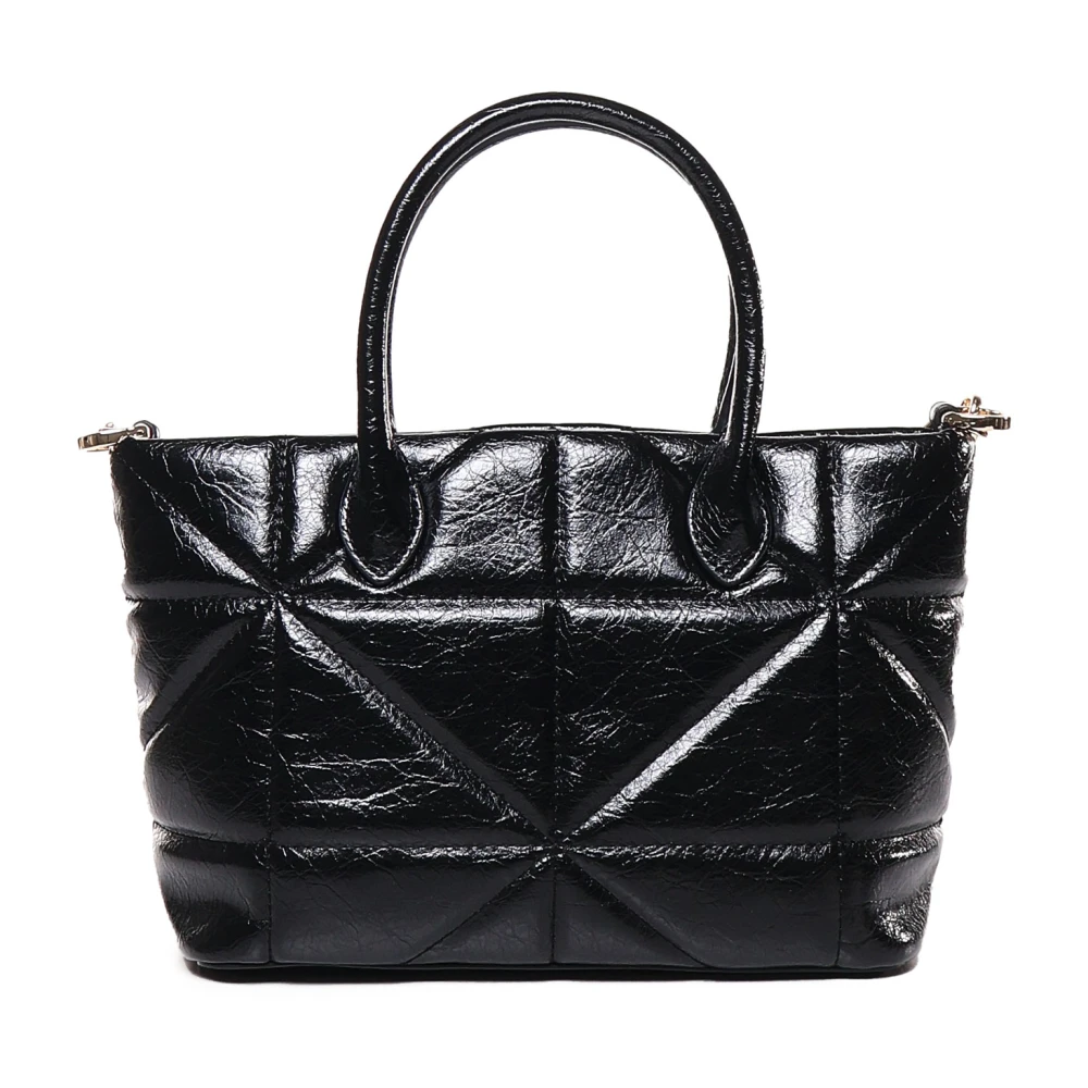 Love Moschino Zwarte Gewatteerde Handtas met Kettingen Black Dames