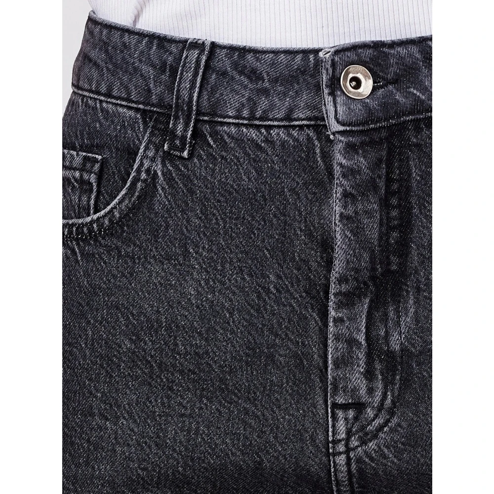 PATRIZIA PEPE Slim Zwart Jeans met Stone Wash Gray Dames