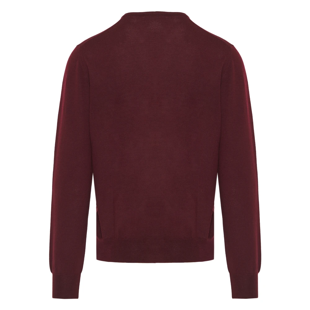 Gran Sasso Wollen V-hals Knitwear Red Heren