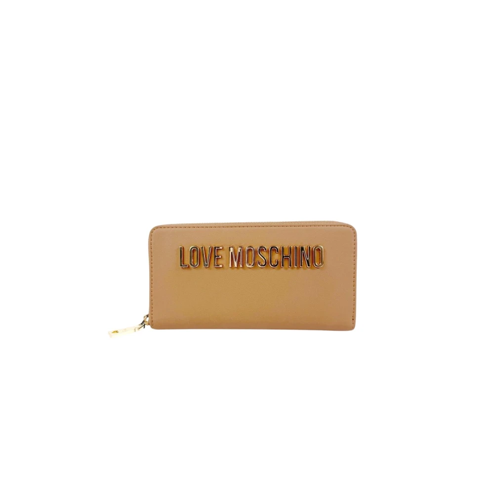 Love Moschino Women's Brown Synthetic Material Zip Wallet With Card Holder And Coin Purse