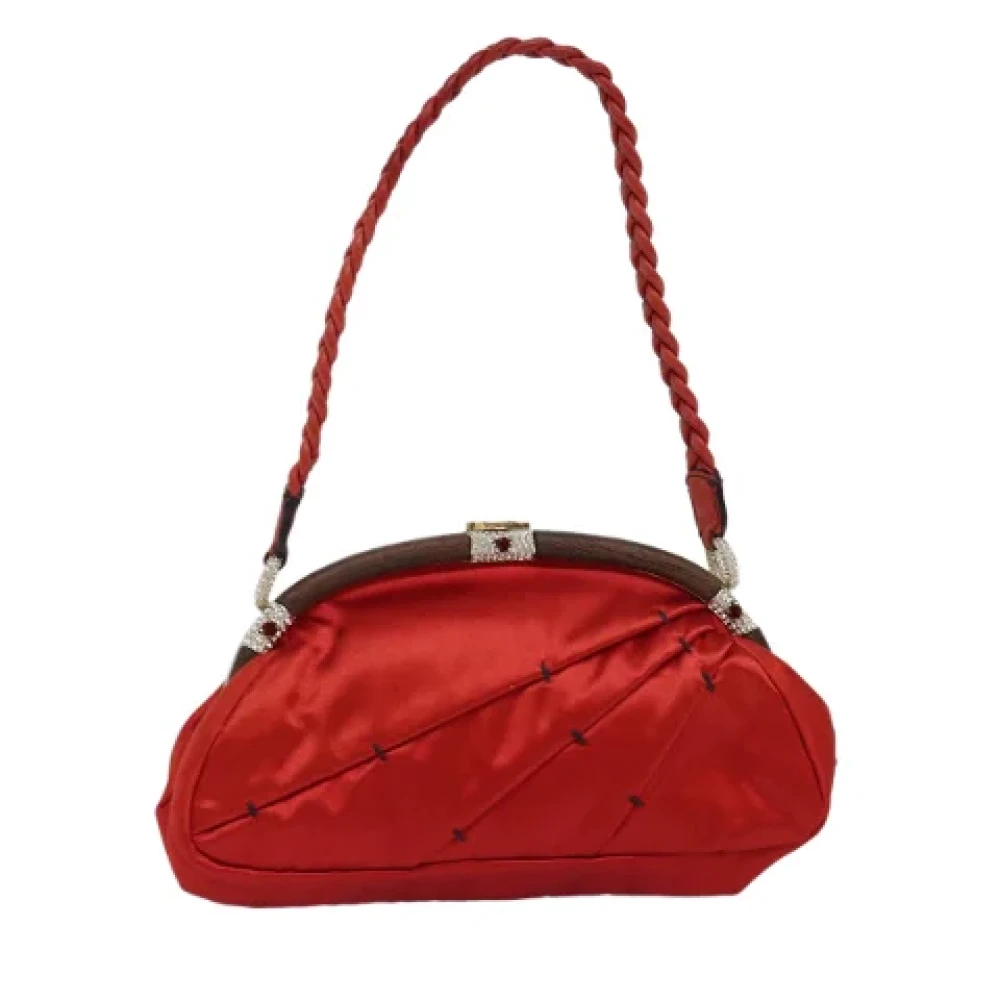 Valentino Vintage Pre-owned Canvas shoulder-bags Red Dames