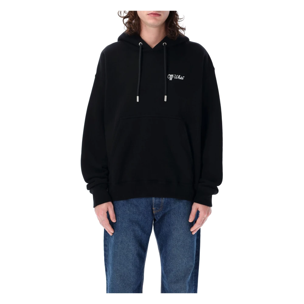 Off White Skate Script Hoodie Black Heren